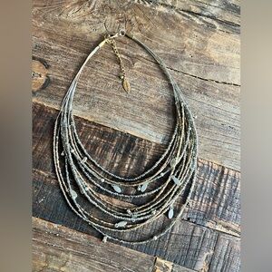 Coldwater Creek Multi-bead Strand Silver and Gold Necklace